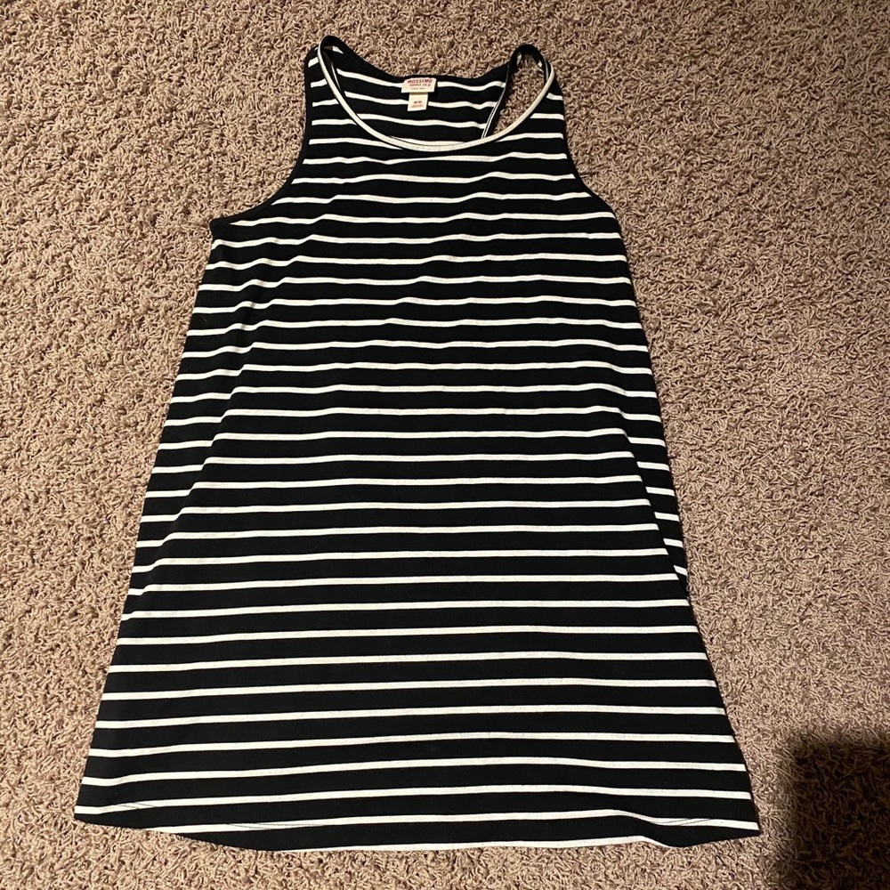 Black and white strip t shirt dress